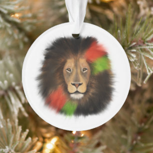 Ornamento orgulho negro leão vermelho verde unidade selva ga