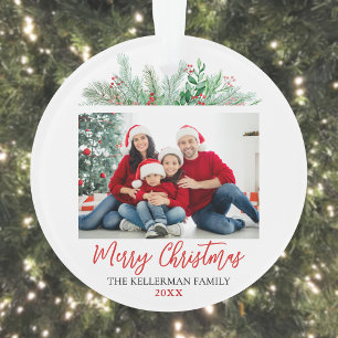 Ornamento Ornamen de Fotografia da Família Feliz Natal Moder