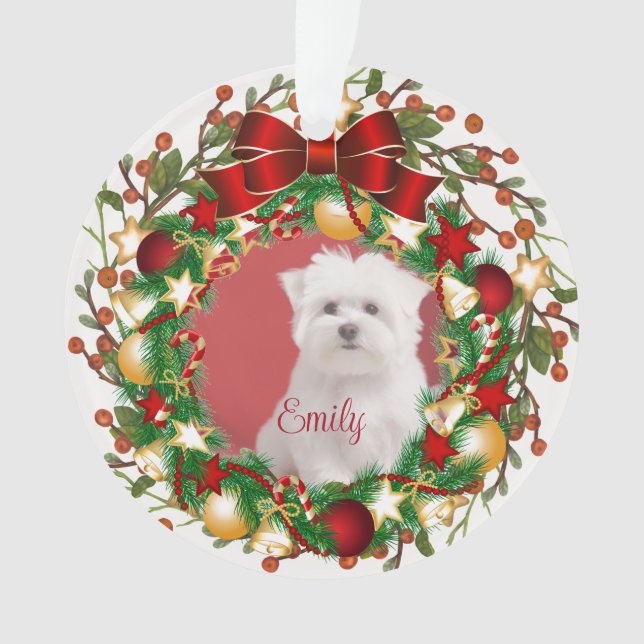 Ornamento Ornament acrílico personalize-o com sua imagem (Frente)