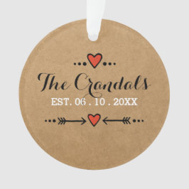 Ornamento Ornament Pink Heart Arrows - Casamento -