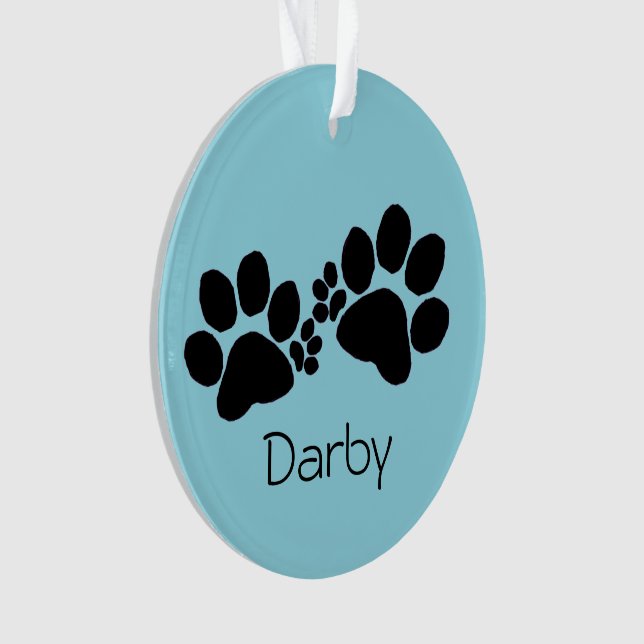 Ornamento Ornament - Polydactyl Paw Prints and Photo (Frente)