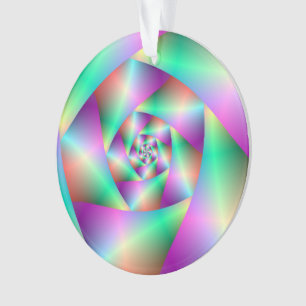 Ornamento Ornament Spiral em Turquesa e Rosa
