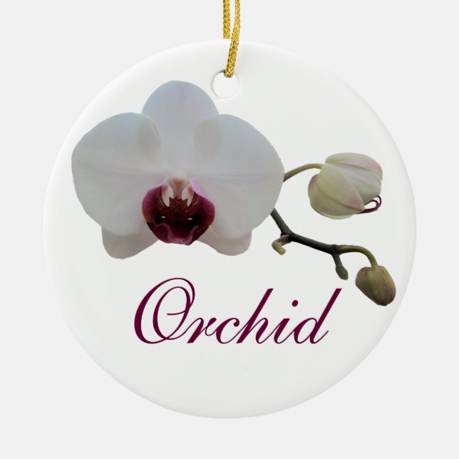 Ornamento - Orquídea Branca Bipada por Ruby (Frente)