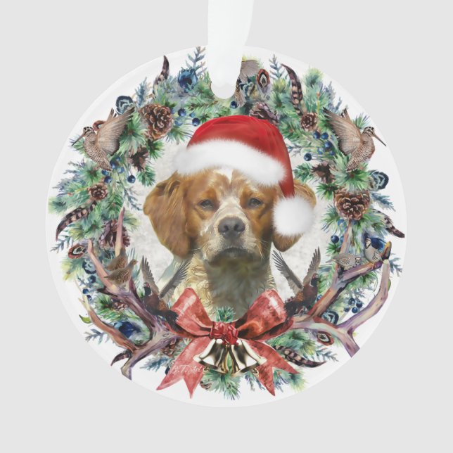 Ornamento Os Brittany Spaniels , Natal  (Frente)