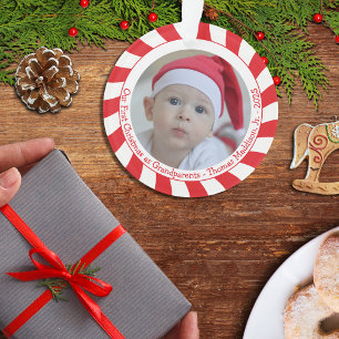 Ornamento Os Nossos Primeiros Avós de Natal Candy Cane Foto