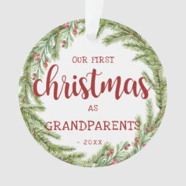 Ornamento Os Nossos Primeiros Avós de Natal Pine Foto