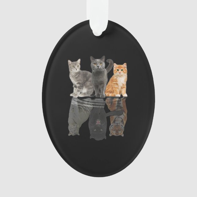 Ornamento os reflexos espelham o presente de tigre cheetah (Frente)