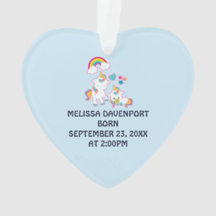 Ornamento Ótima mãe e bebê Unicórnios Tema Mágico