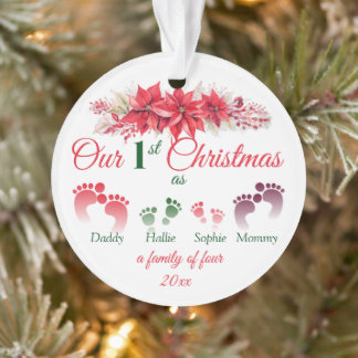 Ornamento Our First Christmas As A Family Of 4 