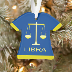 Ornamento Ouro Libra Escala - Sinal de Estrela Personalizado