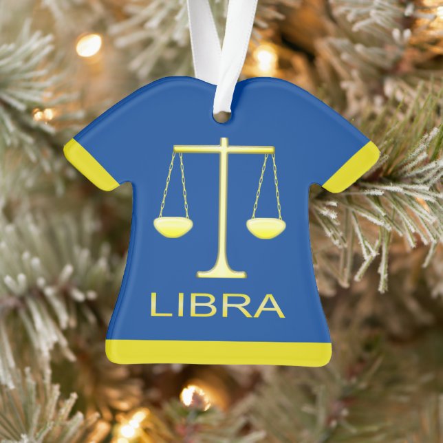 Ornamento Ouro Libra Escala - Sinal de Estrela Personalizado (Árvore)