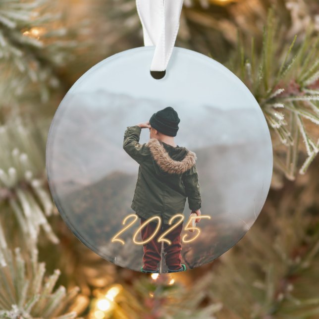 Ornamento Ouro Neon 2025 - Pedido de Natal (Árvore)