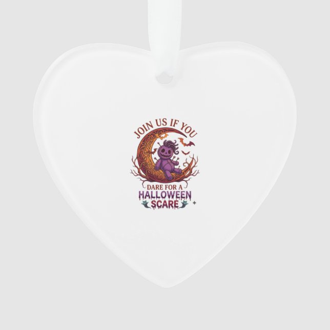 Ornamento Ouse Halloween Medo Boneca Voodoo Roxa Crescente M (Frente)