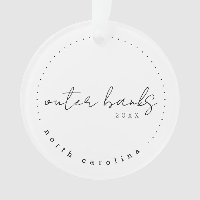 Ornamento Outter Banks North Carolina Viagem USA Simple (Frente)
