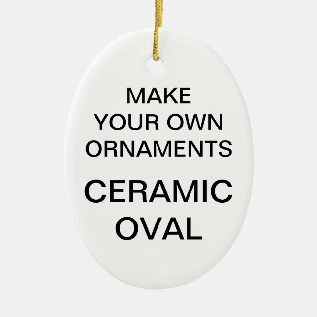 Ornamento oval da árvore de Natal da porcelana (Frente)