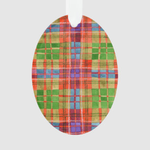 ORNAMENTO OVAL DE ACRÍLICO MAC RAE TARTAN