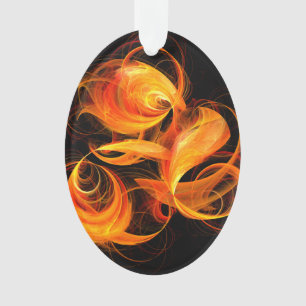 Ornamento Oval de Arte de Abstrato de Fireball