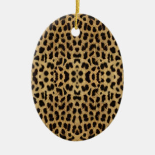 Ornamento Oval de impressão leopardo