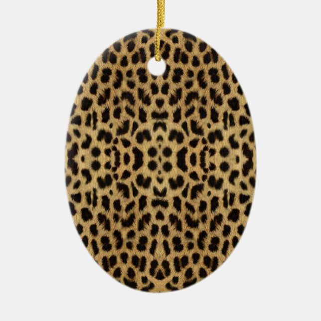 Ornamento Oval de impressão leopardo (Frente)