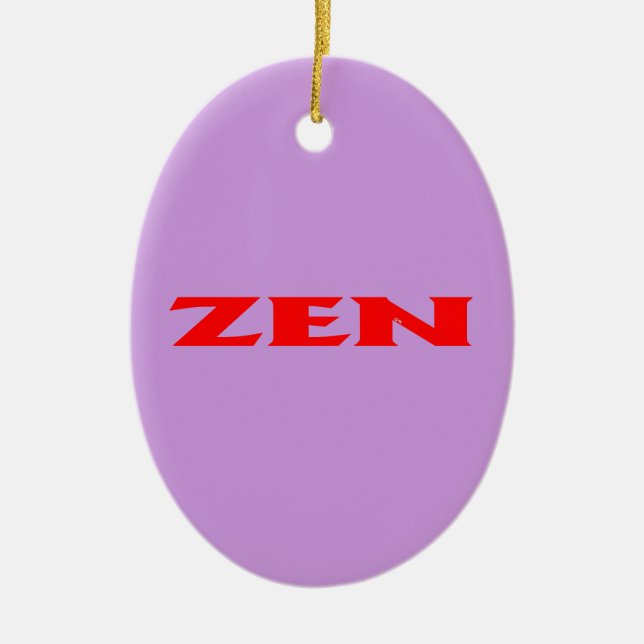 Ornamento oval de lilac vermelho Zen (Frente)