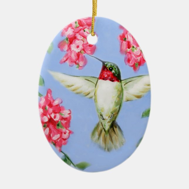 Ornamento oval do colibri (Frente)