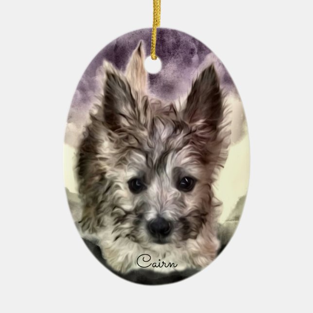 Ornamento oval do filhote de cachorro de Terrier (Frente)