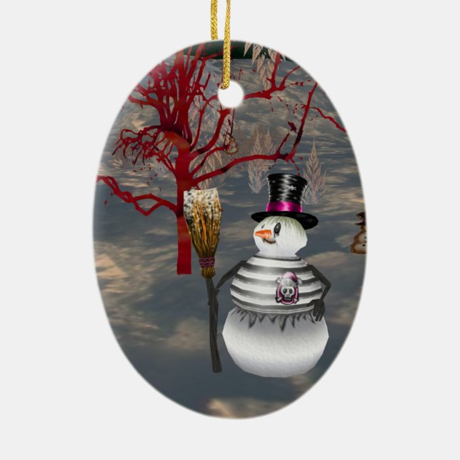 Ornamento Oval Gothic Snowman (Verso)