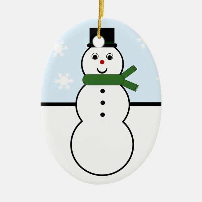Ornamento Oval Snowman Whimsical (Frente)