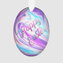 Ovo de Felz pascoa de espiral azul púrpura