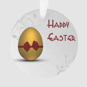 Ornamento Ovo de Páscoa do ouro com Padrão de espiral de Arc