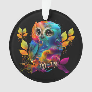 ORNAMENTO OWL COLORFUL ABSTRATO