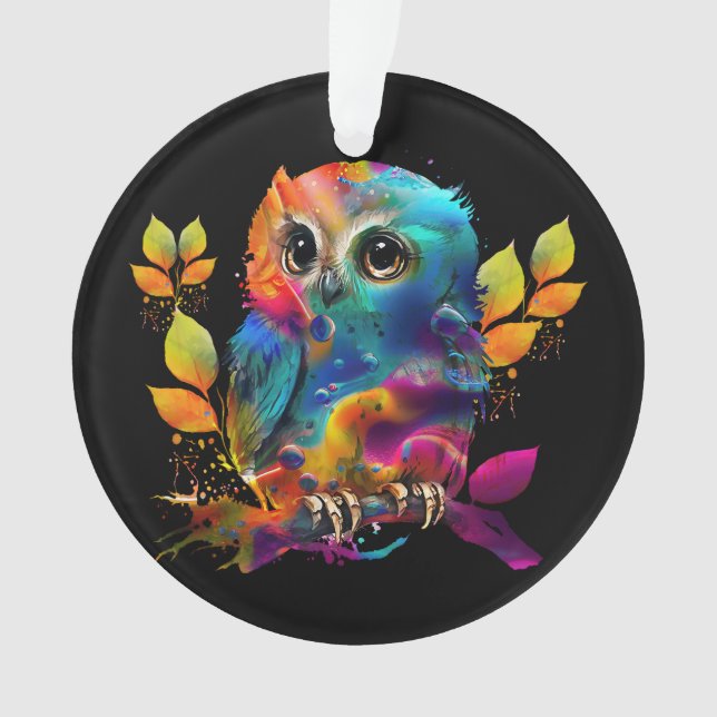 ORNAMENTO OWL COLORFUL ABSTRATO (Frente)