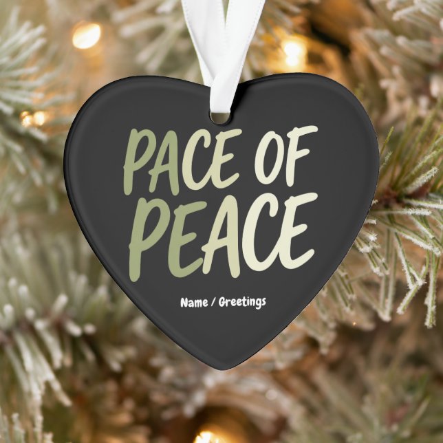 Ornamento Pace of Peace Green Slow Living Mindfulness Mantra (Árvore)
