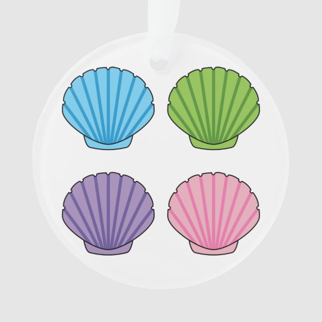 Ornamento Pacote de Seashell Colorido de Pastel (Frente)