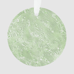 Ornamento Padrão Abstrato Ondulado de Verde Limão Claro Moir