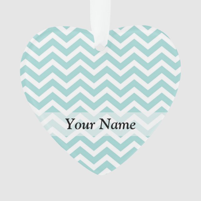 Ornamento Padrão aqua chevron (Frente)