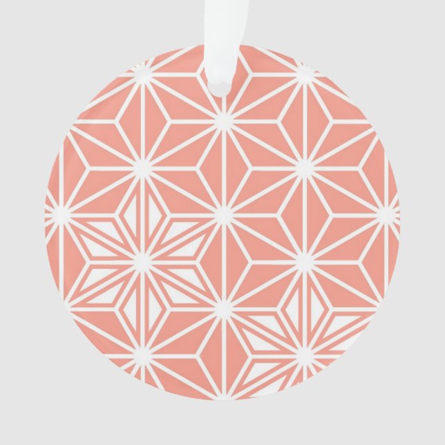 Ornamento Padrão Asanoha japonês - rosa-coral (Frente)