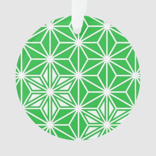 Ornamento Padrão Asanoha japonês - verde-jade (Frente)
