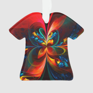 Ornamento Padrão Azul Laranja-Abstrato Floral Moderno #14