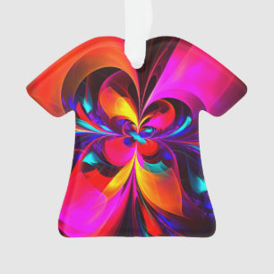 Ornamento Padrão Azul Vermelho Abstrato Floral Moderno #07