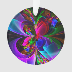 Ornamento Padrão Azul Vermelho Abstrato Floral Moderno #12