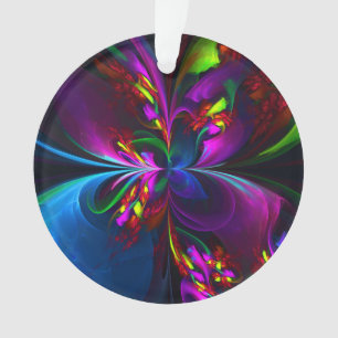 Ornamento Padrão Azul Vermelho Abstrato Floral Moderno #15