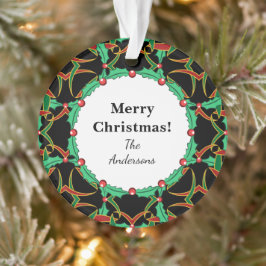 Ornamento Padrão Celtic Christmas Holly Wreath Personalizado