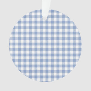 Ornamento Padrão clássico Gingham azul verificado