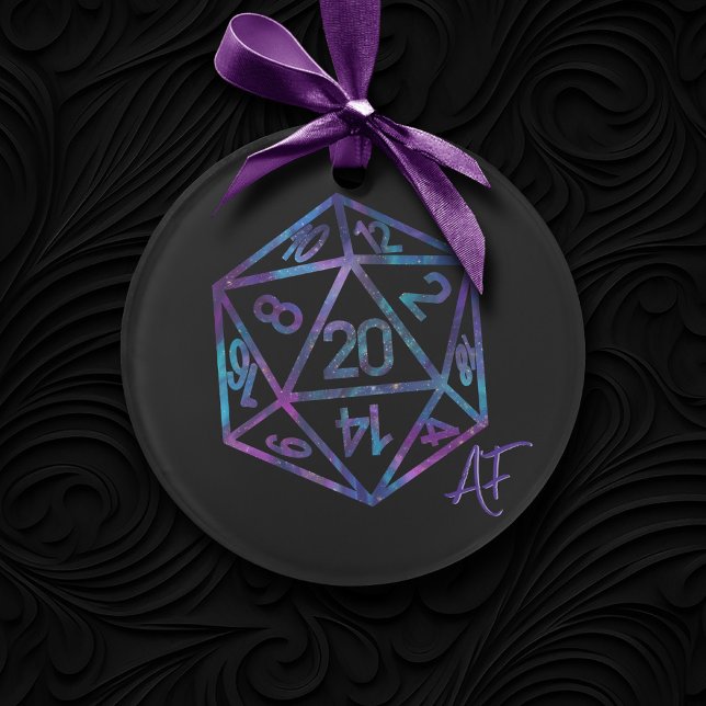 Ornamento Padrão D20 roxo | RPG Tabletop Role Player Dice (Criador carregado)
