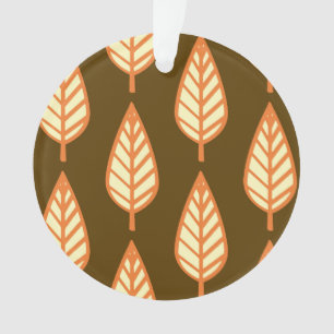 Ornamento Padrão das folhas de faia - laranja e castanho