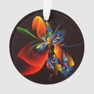 Ornamento Padrão de Abstrato de Arte Floral Azul Laranja Mod