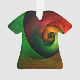 Ornamento Padrão de Abstrato de Arte Vermelha Verde Floral M