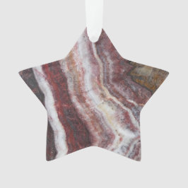 Ornamento Padrão de Agato de Bandas Vermelhas