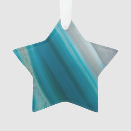 Ornamento Padrão De Agato De Banho Azul Teal